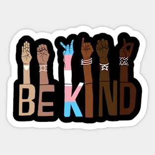 Be kind hand sign language trangender lgbt pride Sticker